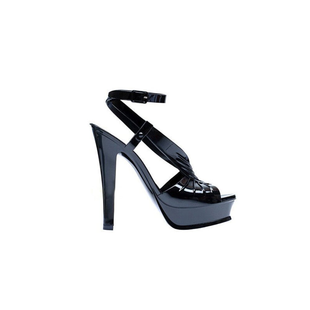 YSL Tribute G 105 Sandal in SZ 38 Black